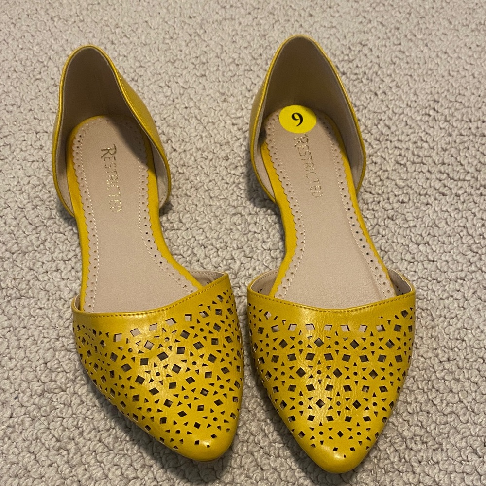 Restricted Mustard Cutout Flats
